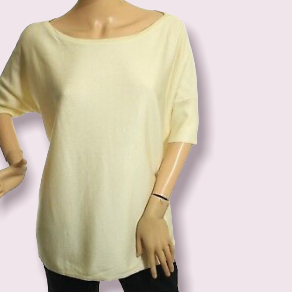Lauren Ralph Lauren Womens Kartra Ribbed Trim Boatneck Casual Top Ivory M